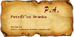 Petrács Aranka névjegykártya